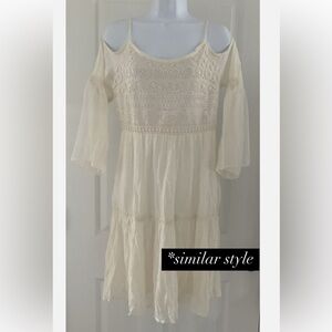JESSICA TAYLOR Elegant crochet Off-Shoulder Dress medium